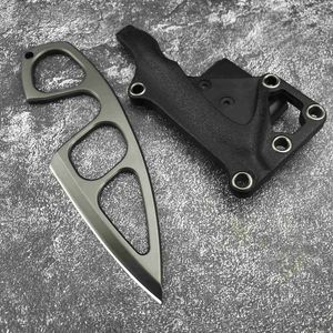 Fixed Blade Military Mini Knife Cute Army Rescue Knives 440C Full Tang Straight Knife, ABS Plastic Sheath Outdoor Camping Tools