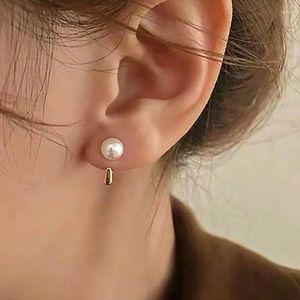 Studörhängen 2024 Pearl Studs for Women Gold Color Eartrop Minimalist Tiny Earring Wedding Fashion Jewelry