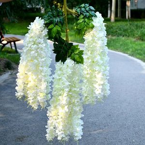 12PCS Wisteria sztuczne kwiaty wiszące girland winorośl rattan fałszywy jedwab z kwiatem do domu dekoracja ślubna ogrodu 240517