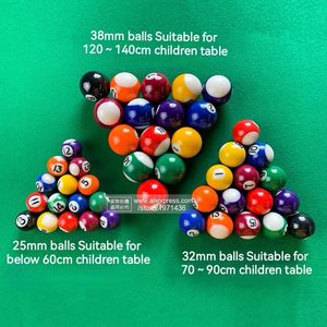アメリカンビリヤードテーブルボール16pcs 25mm32mm38mmプロフェッショナルスヌーカーアクセサリー子供ゲームおもちゃ子供プールキューセット240506