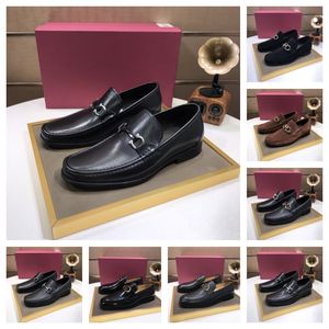 Newest Men Designer Dress Shoes Slip on Fashion Leather Luxury Men Loafers Brown Blue Classice Shoes Retro Business Shoes Zapatos De Hombre Size 38-46