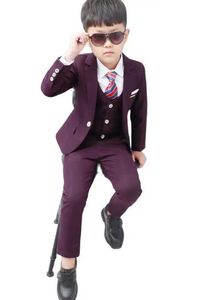 Suits Flower Boys Formal Wedding Suit Kids Japan Style Jacket+Pants+Vest+Bowtie 4pcs Tuxedo Suit Kids Party Host Costume Y240516