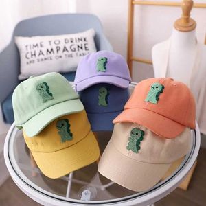 Caps Hats 1-3 Years Summer New Baseball Caps Cute Cartoon Dinosaur Baby Hat Adjustable Children Sun Hats for Boy Girl Toddler Infant Caps Y240517