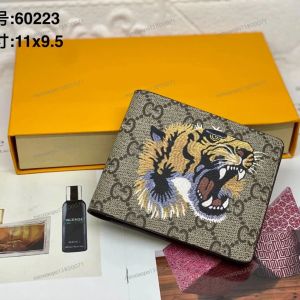 10a hochwertige Männer Tier Kurzerbriede Leder Black Schlange Tiger Bienen Brieftaschen Frauen Langstile Geldbörse Brieftaschenkartenhalter mit Karten Geschenkbox