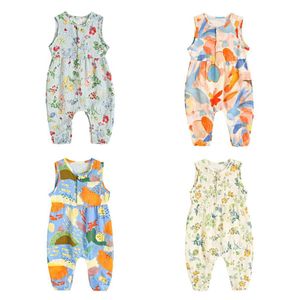 Rompers Sanlutez Noworodka Jescuit Floral Baby Girl Tumbuit Summer Sleveless Casual D240516