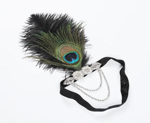 Art Deco 20th Century Peacock Feather Headdress Gatsby Feather Headband4770513