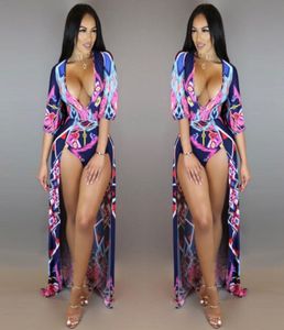 2017 Kobiety Split Beach Bohemia Długie sukienki pół rękawów Vneck Bodysuit Sukienki swobodne sukienki Talii Długie sukienki Maxi Summ