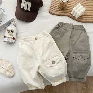 Trousers Spring 2024 New Loose Baby Trousers Fashion Baby Girls Solid casual pants Preschool boys Versatile harem pants Childrens clothing d240517