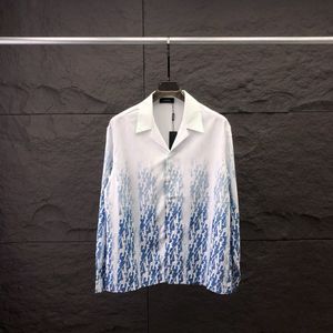 Chemise Luxe Mens Shirt Long Shireve Shirt Designer Shird Fashion Blue Brand Letter Print Designer Shit