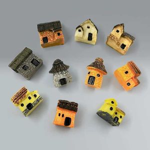 Decorative Objects Figurines 10 pieces of mini house decoration resin craft DIY home fairy garden accessories modern architectural statues H240516