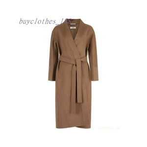 Kurtki damskie Wool Blend Coats Designer Trench Płaszcz 2024 Nowy wiosenny jesienna jesień Środkowa długość Koreańskie ubrania zimowe z paskiem xsf3