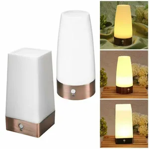 Table Lamps Wireless PIR Motion Sensor Light LED Night Battery Powered Lamp Warm White Room Desk For Home Bedroom