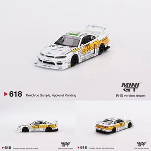 MINIGT 618 In Stock 1 64 LBWK Silhouette Silvia S15 Goodwood Diecast Diorama Car Model Collection Miniature Carros Toys 240516