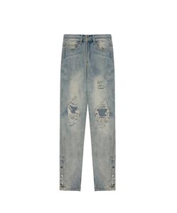 MEN039S PLUS TAMANHO PALTS Jeans Hole bordados homens High Street Fashion Hip Hop4729550