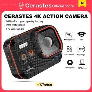 Sports Action Video Cameras CERASTES Action Camera 4K60FPS WiFi Anti-shake Action Camera With Remote Control Screen Waterproof Sport Camera drive recorder J240514