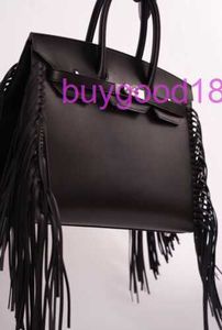 AA Bridkkin رائعة المصمم الفاخر للسيدات الكلاسيكية الأزياء الأزياء أكياس الكتف 35 Anate Fringe Evergrain Blue Box Limited