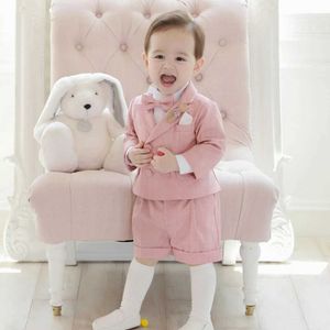Roupas conjuntos de meninos rosa terno para casamentos Aniversário Little Boy Gentleman Forno Formal Terno Formul