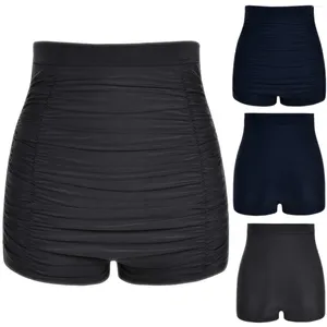 Women's Swimwear Ladies Plus Size High Waist Bikini Bottoms Swim Briefs Beach Shorts Female Swimsuit Black Blue Fashion