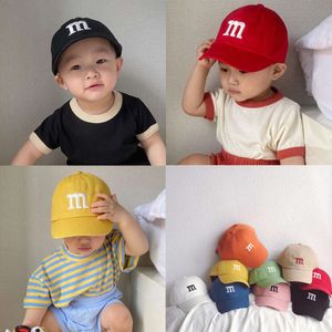 트렌디 한 봄 가을 야구 모자 어린이 단순화 된 편지 모자 태양 보호 남성과 여성 아기 선샤이드 l2405