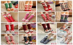 Świąteczne skarpetki z dzianiny kreskówka Choinka Treehouse Women Gruby Sherpa Runne Socals Thermal Socks Decorations 16styles RRA1791042