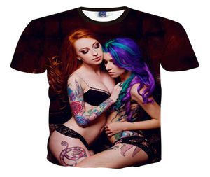 T -Shirt Männer 3d sexy nackte Schönheit Mädchen Männer Mujer Casual Top Tees Tattoo Sexy Mädchen 3d gedruckt Hip Hop T Shirts9322464