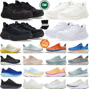 Free Shipping Designer shoes bondi clifton sneakers running shoes for women men Triple White Cloud Black Gray Brown Black Blue outdoor shoes trainers sneakers shoes