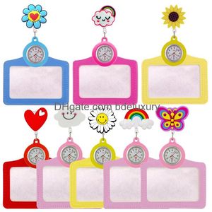 Other Cartoon Nurse Doctor Heart Rainbow Animals Retractable Badge Reel Id Name Card Holder Pocket Clips Watches Hang Clock Gift Drop Ot9Oj