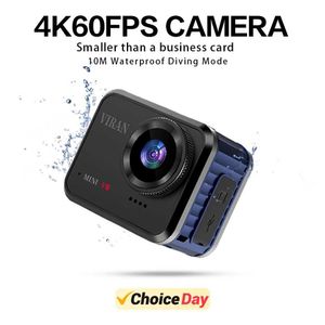 Videocamere Azione sportiva Cerasta Mini Action Camera 4K60FPS Ultra HD V8 16MP WiFi 145 10m CAMERA VIDEO VIDEO ATTENAMENTO BODY IN MACCHIT