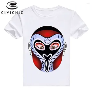 Women's T Shirts Civi Chic Retro Shirt Women Chinese Ethnic Style T-Shirt Man Opera Mask Print Tees Drama Face Målning Tshirt Plus Size Size