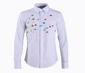 Embroidery Colored Bee Camisa Masculino Newest plus size 4XL casual men shirt High quality Long sleeve Men Dress shirt9311568