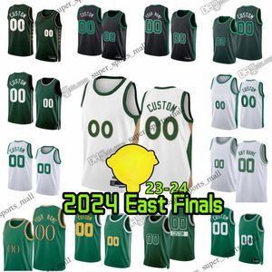 2024 Finały 0 Jayson Tatum Jersey Custom S-6xl zszyty koszulki do koszykówki Jaylen Brown Jrue Holiday Kristaps Porzingis Derrick White Grant Williams Payton