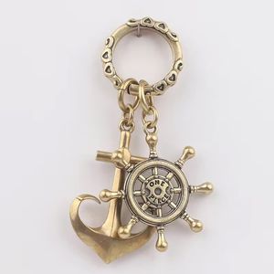 Mässing Marine Supplies Ship's Anchor Staty Pendant Fit For Car Motorcykel Ryggsäck Keychain Decoration