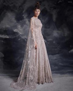 Party Dresses Arabic Luxurious Sparkly Sexy Scoop Evening Lace Beaded Sequins Prom Vintage Formal Second Reception Gowns