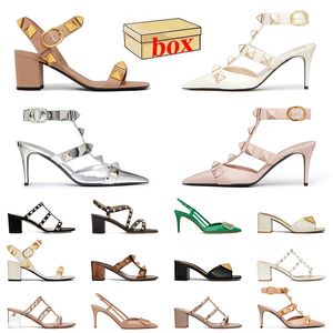 2024 Novo salto alto sandálias slingback designer famosas mulheres sexy plataforma de couro slides manual de senhora