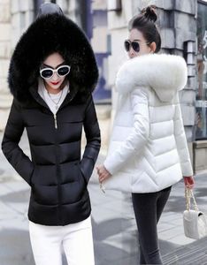 Fashion Winter Jacket Women Big Fur Hooded Thick Down Parkas short Female Jacket Coat Slim Warm Winter Outwear Mujer 2020 New7016277