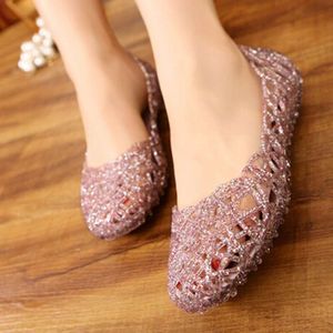 Clear Womens Jelly Sandals Summer Plastic Shoes Woman Mesh Flat Hollow Out Girl Sandalias Sapatos