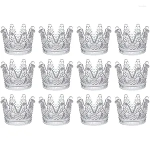Mum Tutucular Düğün Partisi ve Ev Dekoru için 12 Crown Cam Tealight Tutucudan Seçim Seti (Clear)