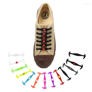 Schuhteile 1pair Unisex Runde Typ No-Tie Elastic Sports Schnürsenkel Ochsen Horn-Shoelace Freizeit wasserdichte Silikon-Shoelaces