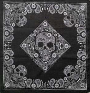 Bandanas Durag More Colorfull Printed Skull Paisley Geometric Cotton Bandanas Women Headband Square Scarf Neckerchief Headwear Haiand J240516