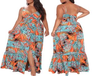 الفساتين غير الرسمية بالإضافة إلى ملابس هاواي زهرة الطباعة مزاج عالي الخصر فستان 6134034