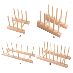 Piatto da cucina Disciatore di legno Piatto di asciugatura Porta di asciugatura Libro Display Pieta 7 slot