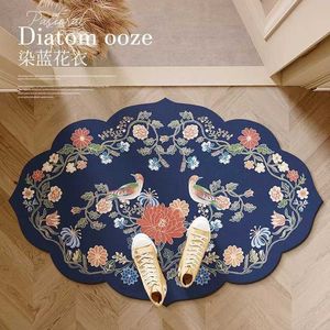 카펫은 집 바닥에 들어가기위한 새로운 중국 스타일 규조토 컵 매트 발을 욕실 욕실 수분 흡수 먼지 저항 및 안티 슬립 H240517