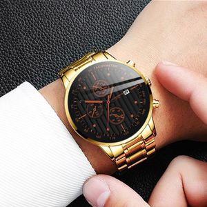Wristwatches 2021 Relogio Masculino Watches Men Fashion Luxury Crystal Stainless Steel Quartz Business Watch Top Brand Reloj 232n