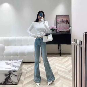 Women's Jeans Nanyou Quality Fallen Home Summer New Metal Chain Decoration High Waist Slimming Elegance Elastic Micro La for Women