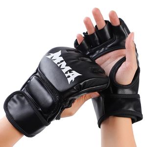 1 para profesjonalne rękawiczki bokserskie Muay Thai Fighting Rękawiczki pu skórzane pół palców Mittes Fighting Training Glove Sandbag 240511