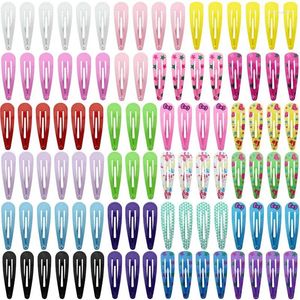 Hair Accessories 100Pcs 2 Inch Clips No Slip Metal Snap Barrettes For Girls Toddlers Kids Women 20 Colors (Assorted C