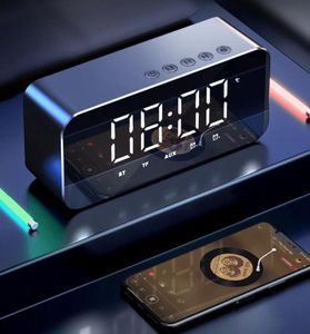 Portabla högtalare Mini Wireless Bluetooth Speaker Small Alarm Clock Bass Music FM Radio Tfcard Digital Watch LED Electronic Deskto4963973
