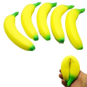 10PCS Decompression Toy Anti-stress Squishy Banana Toys Slow Rising Jumbo Squishy Fruit Squeeze Toy Funny Stress Reliever Reduce Pressure Prop