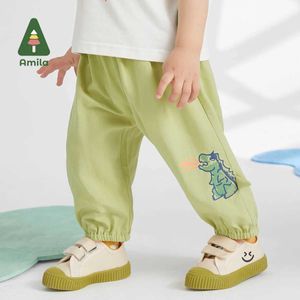 Trousers Amila 2023 Summer New Cool Baby Bottom Clothing Suitable for Boys and Girls Breathable and Cute Cartoon Fully Printed Childrens Clothing Pants 0-6Y d240517