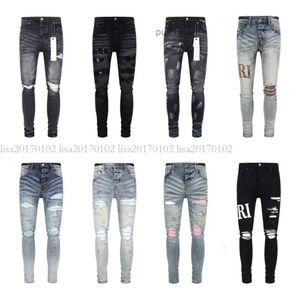 Purple Jeans Denim Troushers Designer masculino Jean Men calça Pontas de alta qualidade Design direto Retro Streetwear Casual Sortpas